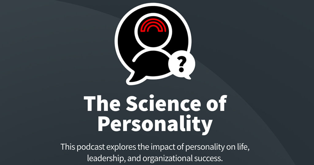 The logo for The Science of Personality podcast, which covers personality and role replacement, specifically employee replacement, in episode 57.