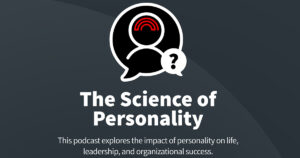 The logo for The Science of Personality podcast, which discusses the personality of elite athletes in episode 45. Specifically, the podcast episode discusses personality test data Hogan collected from the 2021 and 2022 draft classes of NFL football players. This article covers what Hogan found about football players’ personalities.