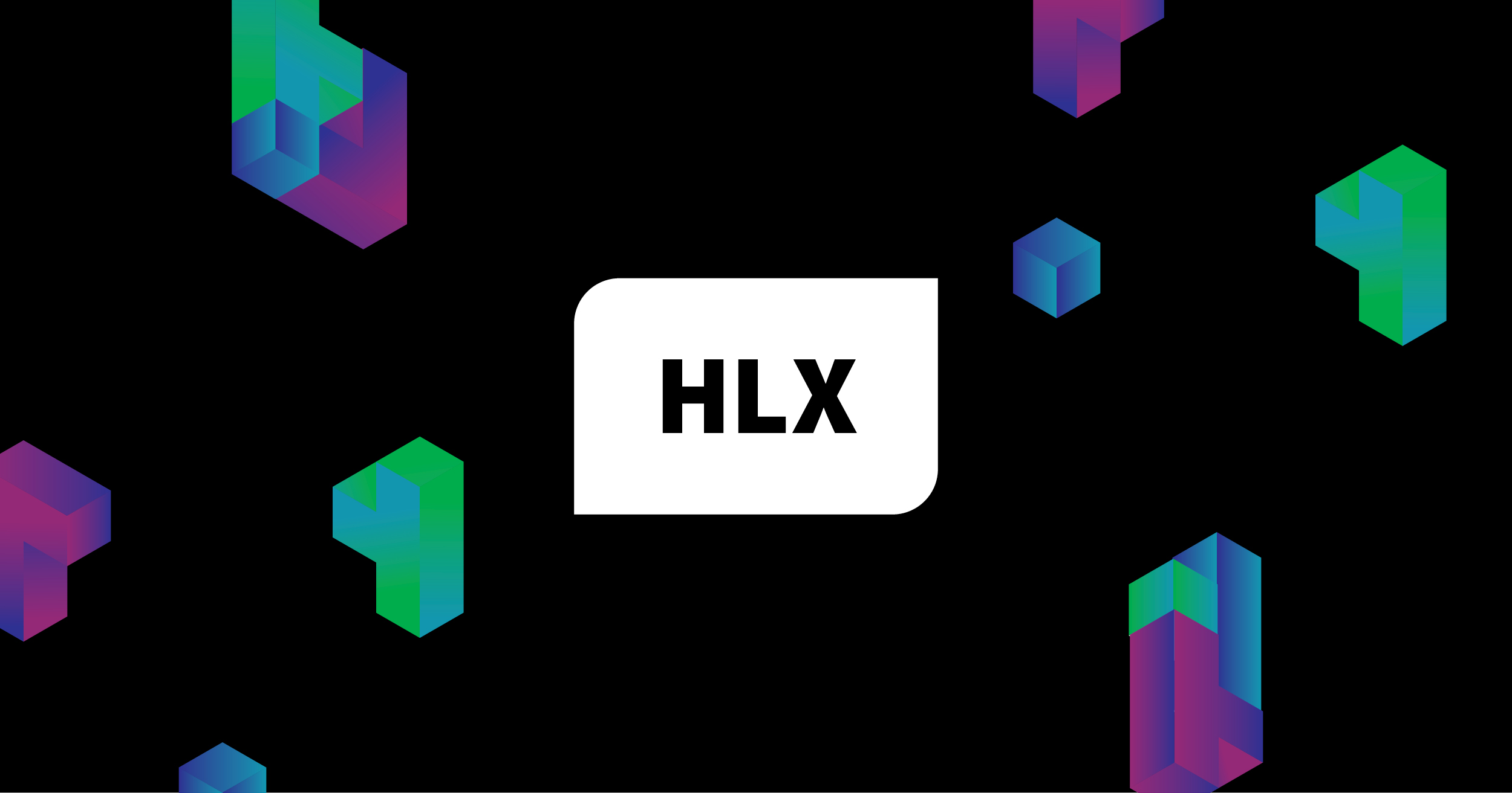 HLX Icon Social Graphic in blue, green and purple