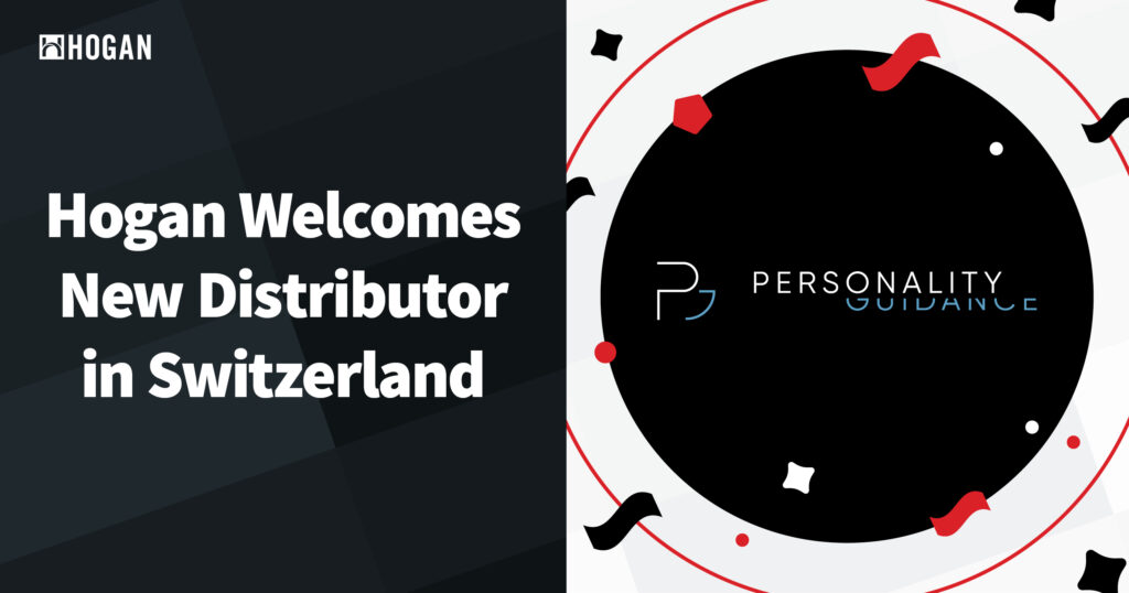 A graphic showing the logo for Personality Guidance AG, a new authorized distributor for Hogan's personality assessments in Switzerland