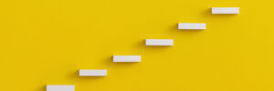 Ladder career path for business growth success process concept.