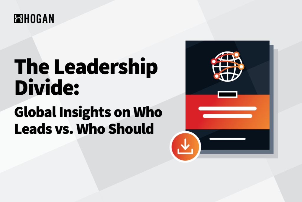 An illustrated report cover featuring a globe icon sits adjacent to text that reads “The Leadership Divide: Global Insights on Who Leads vs. Who Should.” The image accompanies a blog post exploring global study findings.